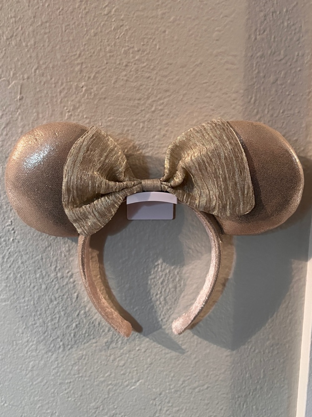 Disney Metallic Gold Minnie Ears Headband with Bow